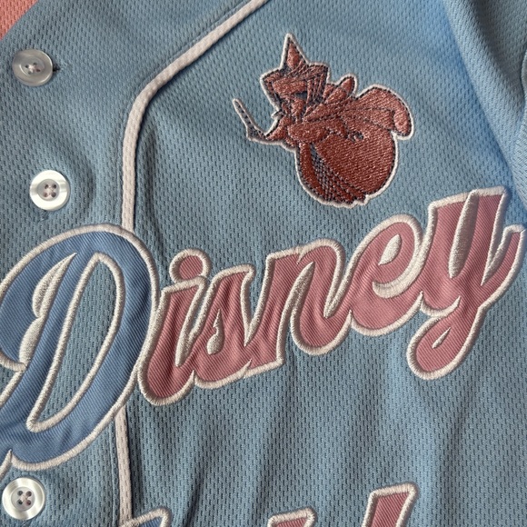 Walt Disney World Aurora Baseball Jersey Pink Blue White Size XS - Picture 6 of 12